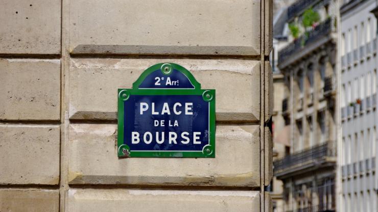 Panneau de la place de la Bourse  Paris