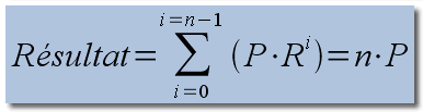 Formule d'une suite gomtrique de premier terme P et de raison 1