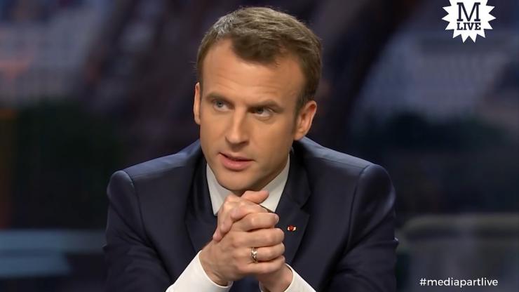 Macron en 2018 en interview Mediapart-BFM-RMC