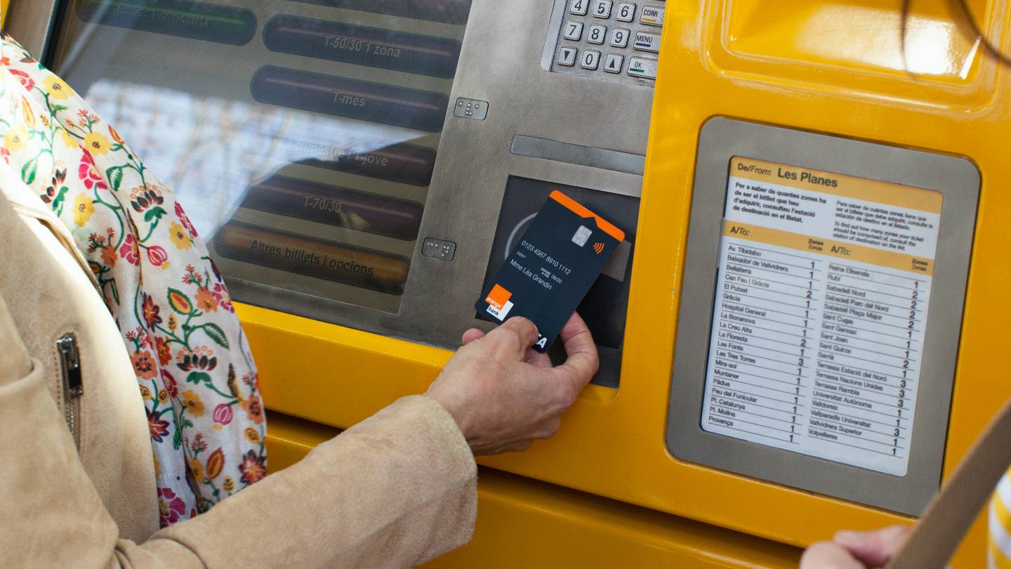 Paiement sur un automate avec une carte Orange Bank