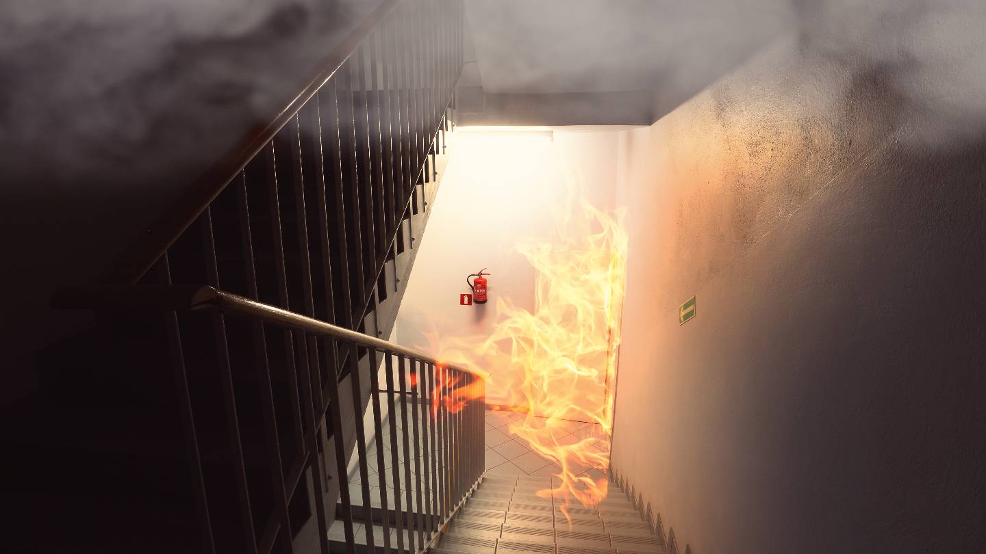 Incendie dans les parties communes d'un immeuble