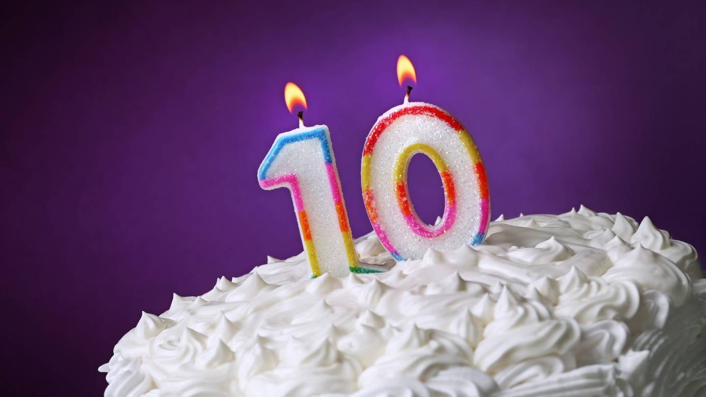 10 ans, anniversaire, gâteau