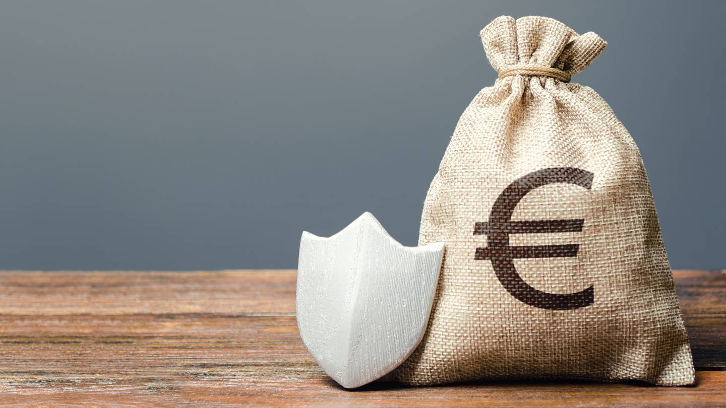 bourse en euros protge par un bouclier