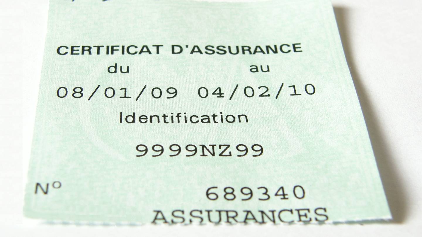 Certificat d'assurance auto