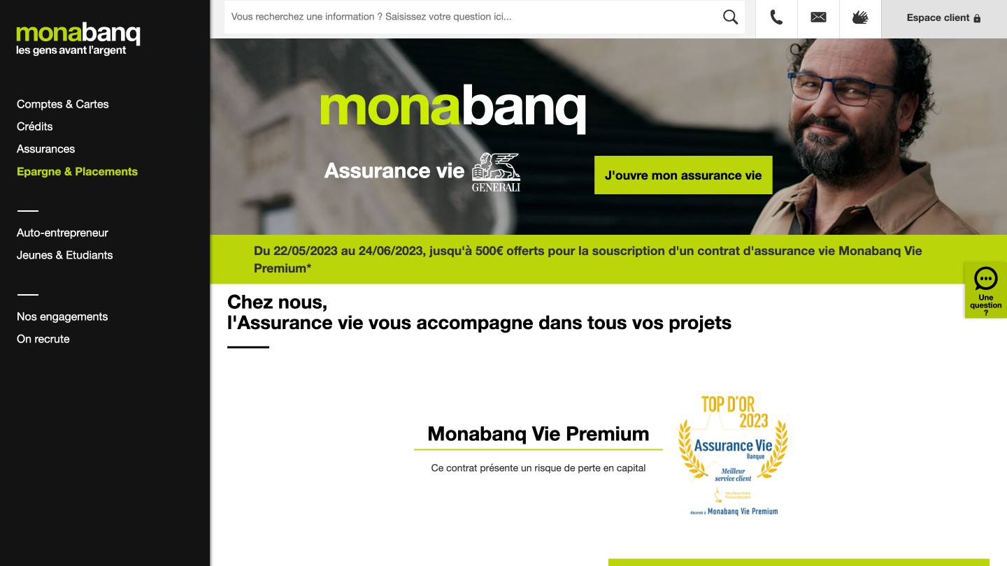 Bon plan Assurance vie Monabanq