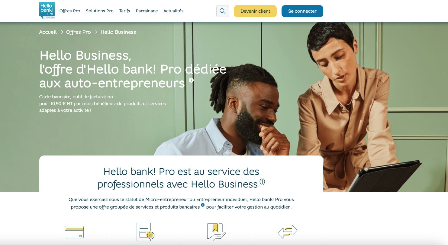 L'offre Hello Business par Hello bank! Pro