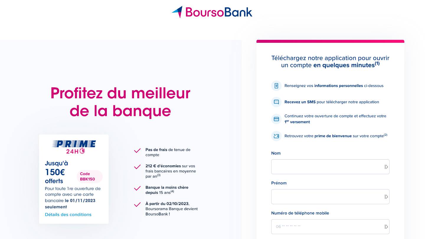 Offre Flash 24h : 150 Euros De Bonus Pour Un Compte Chez BoursoBank