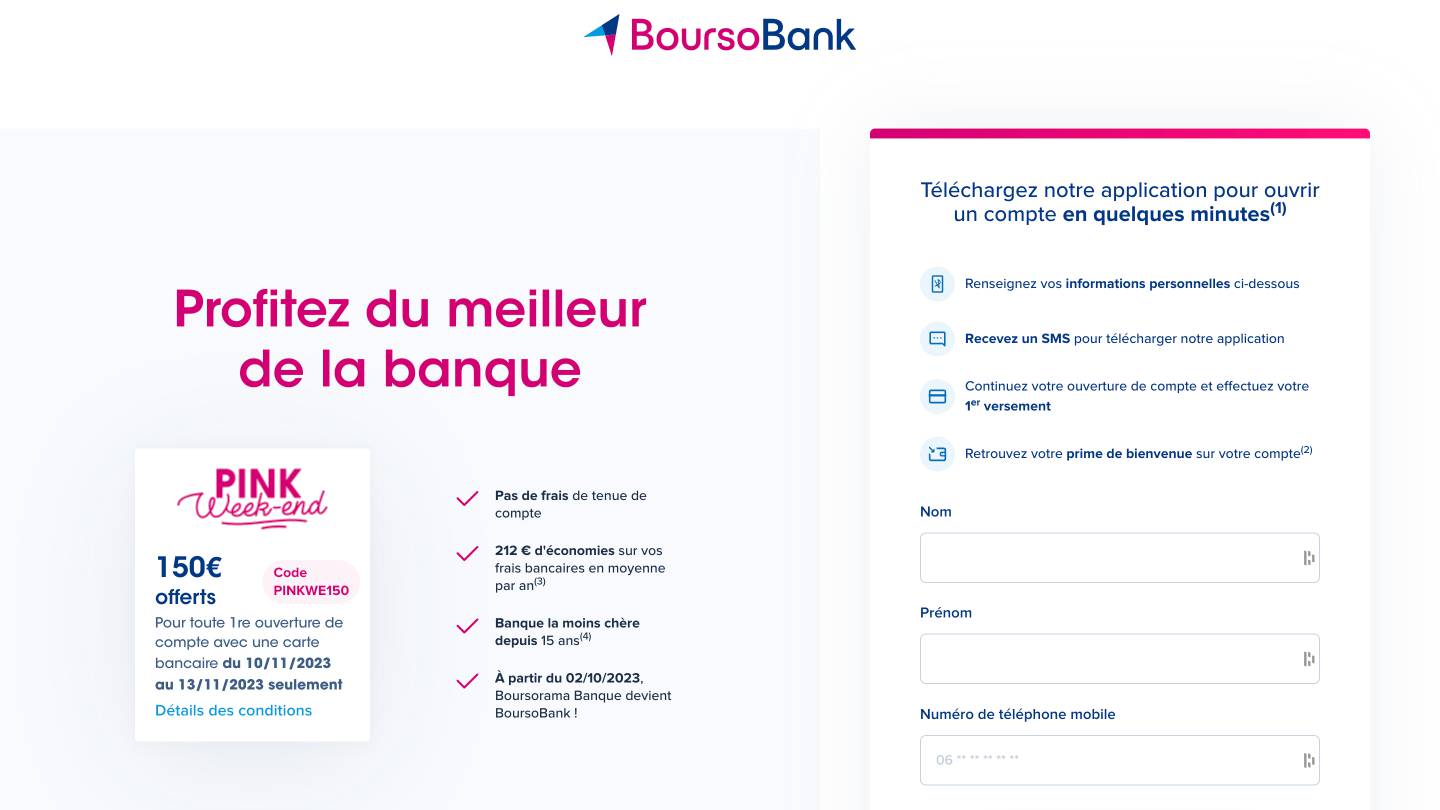 Boursobank pink WE