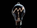 Une ampoule avec un symbole de la variation des prix