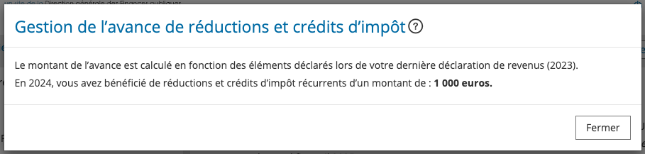 impots avance