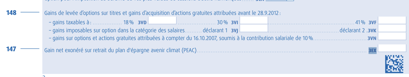 case 3EX dclaration revenus 2025
