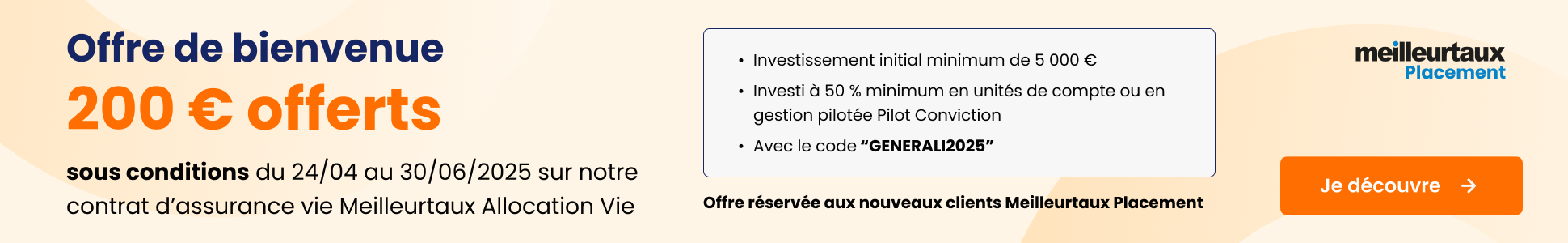 200 € offerts code Generali2025 logo Meilleurtaux Placement