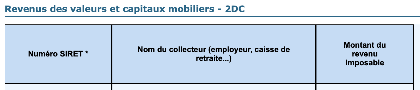 Capture d'cran dclaration impts 2025