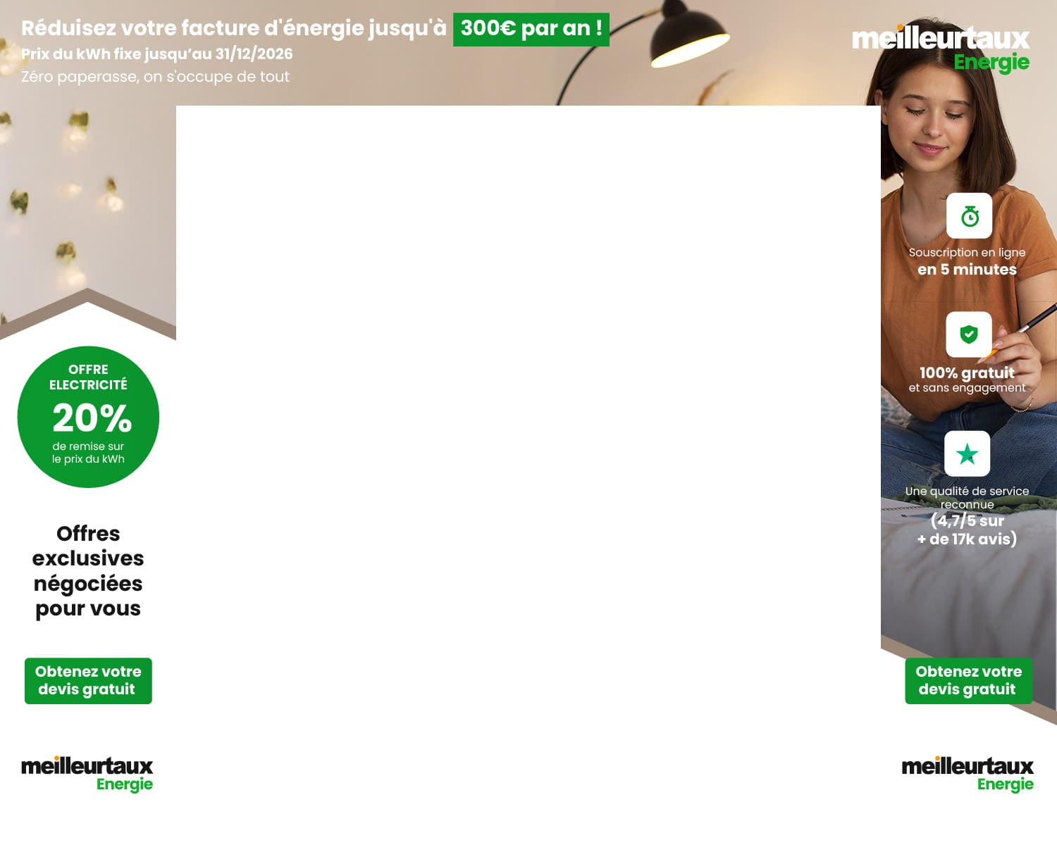 Jusqu' 20% de rduction sur votre facture d'lectricit avec Meilleurtaux 