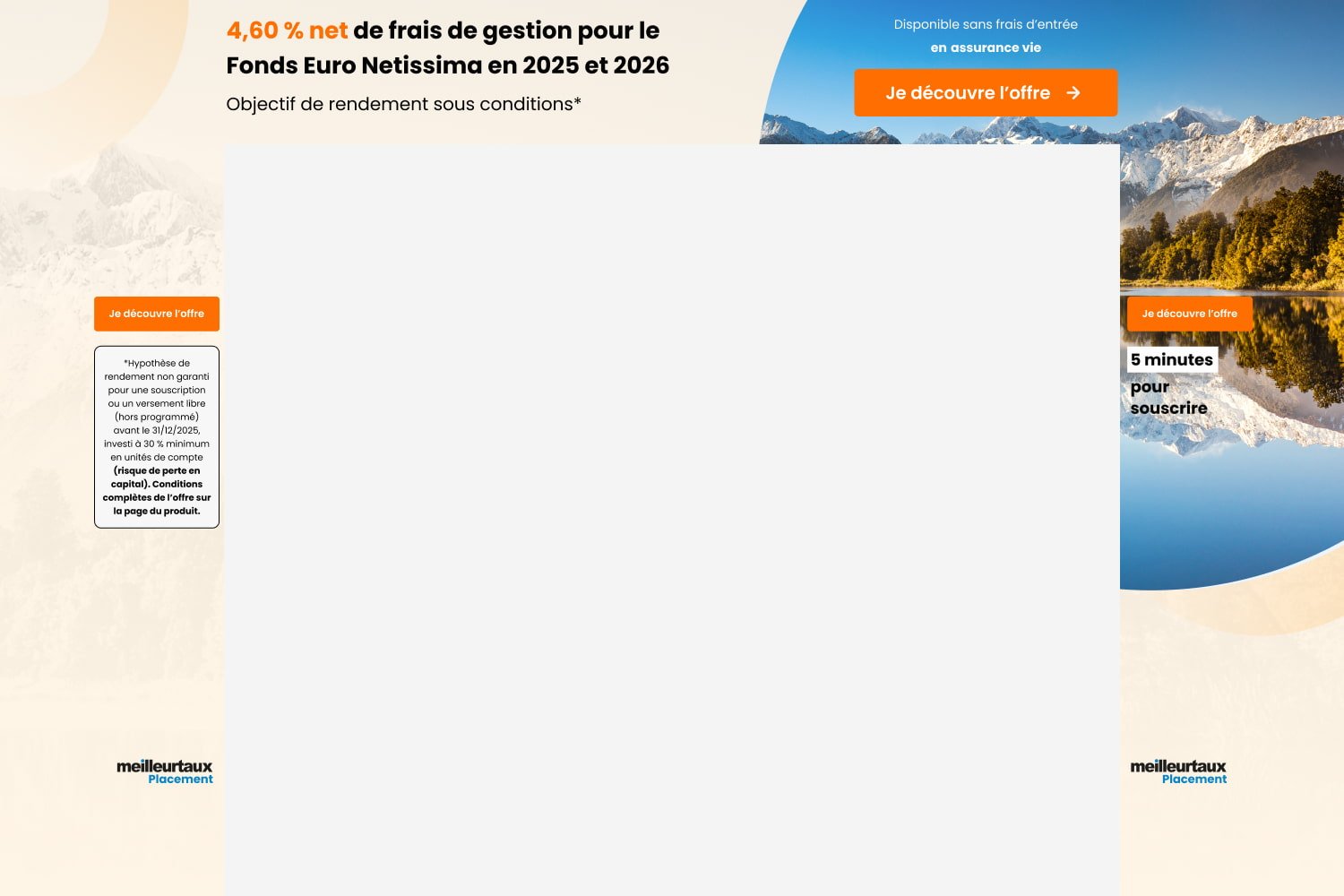 4,6% nets de frais de gestion sur Netissima de Meilleurtaux allocation vie