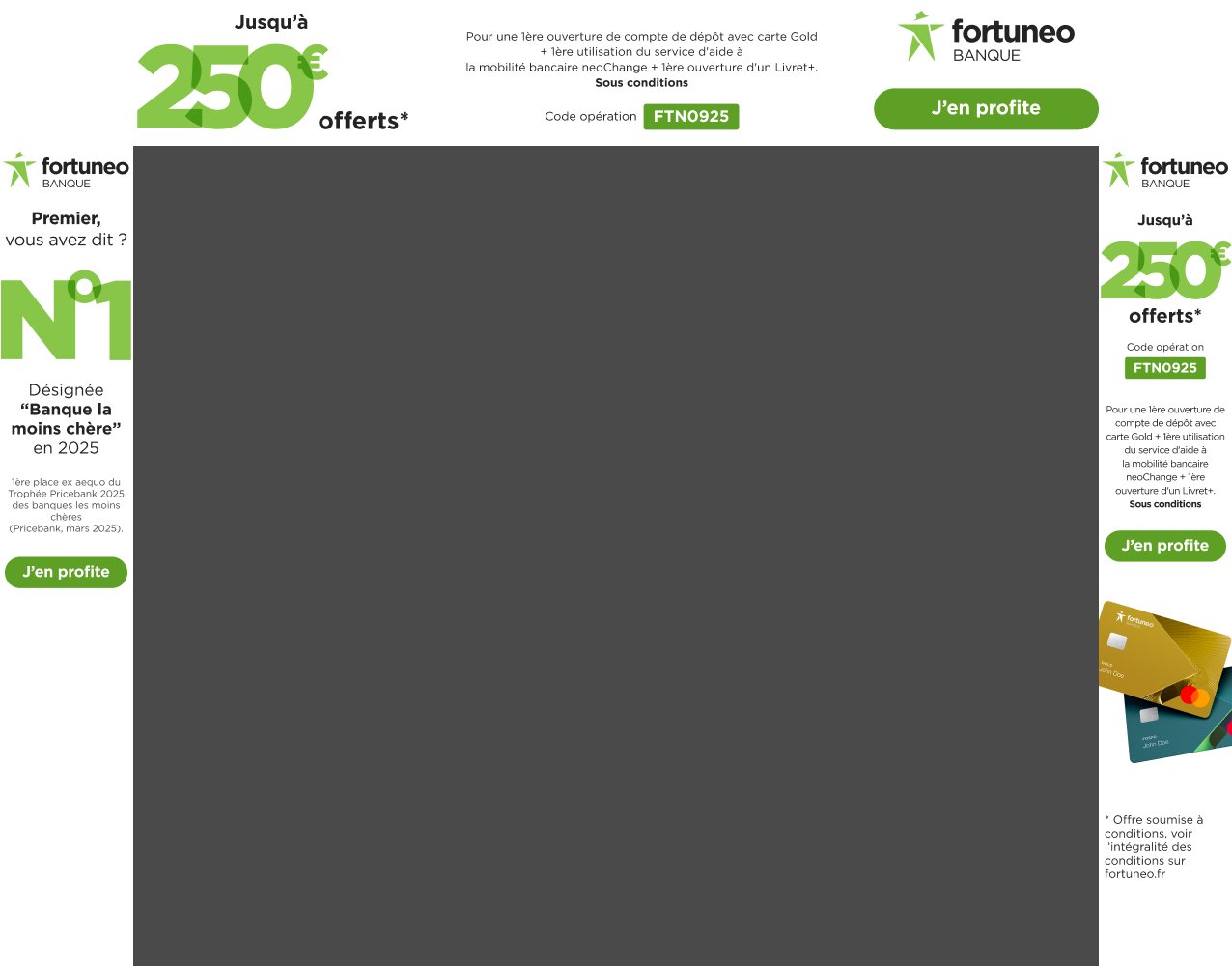 Jusqu' 250  offerts avec Fortuneo 