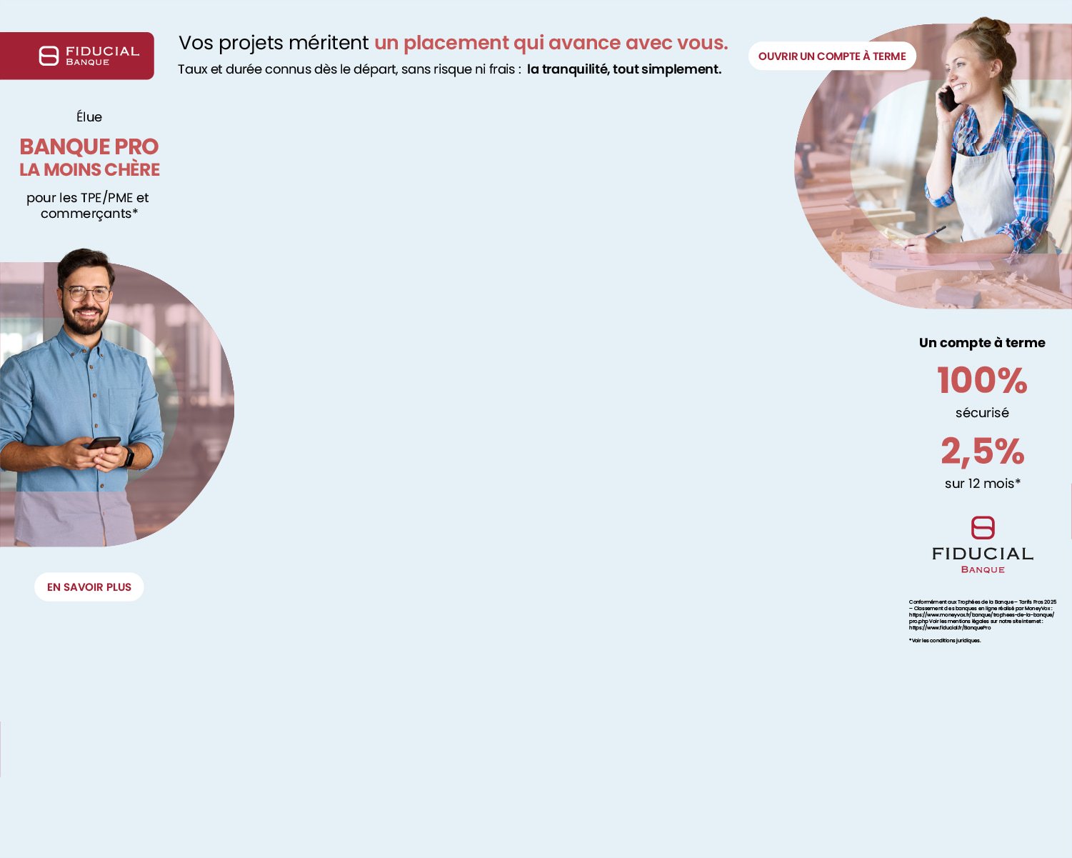 Un compte  terme 100% scuris  2,5% sur 12 mois avec Fiducial
