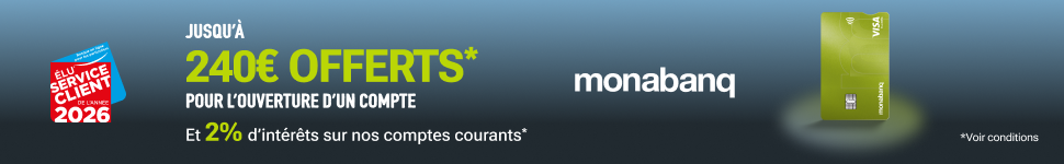 Jusqu' 240  + 2% intrts offerts pour l'ouverture d'un compte Monabanq