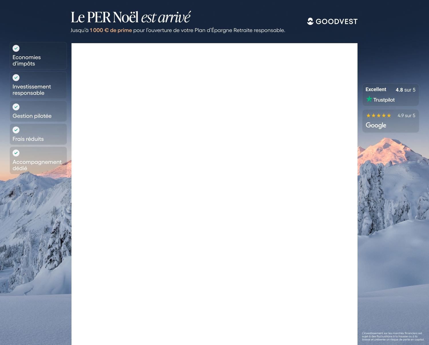 Jusqu' 1000 de prime pour l'ouverture d'un PER Goodvest 