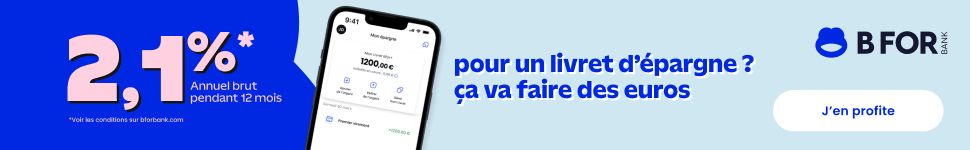 Livret BforBank 2,1% pendant 12 mois