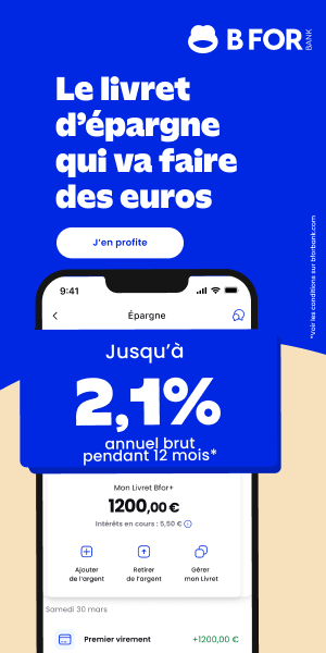 Livret BforBank 2,1% pendant 12 mois
