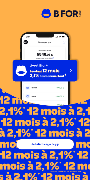 Livret BforBank 2,1% pendant 12 mois
