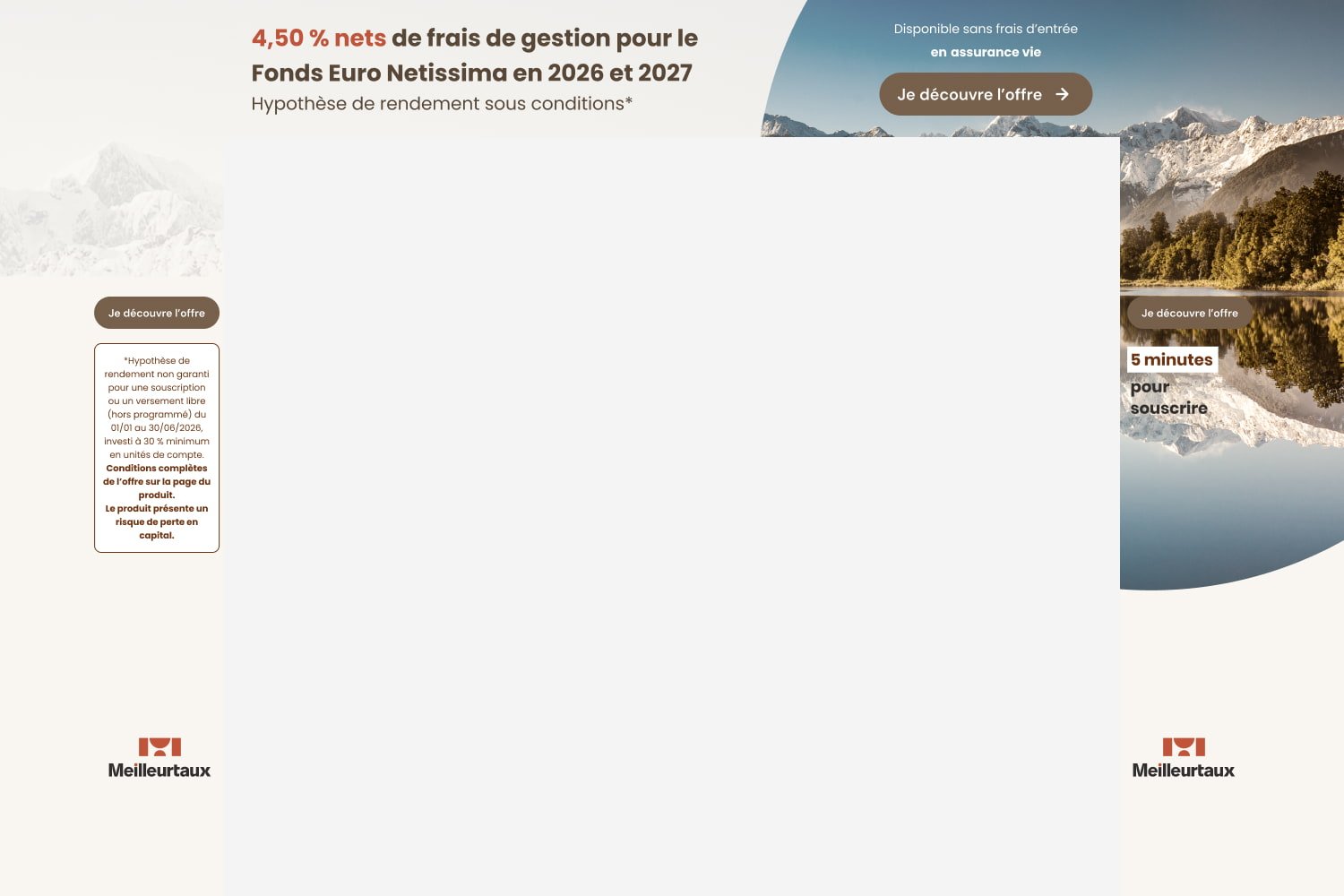 4,5% nets sur le fond euro Netissima en 2026 et 2027