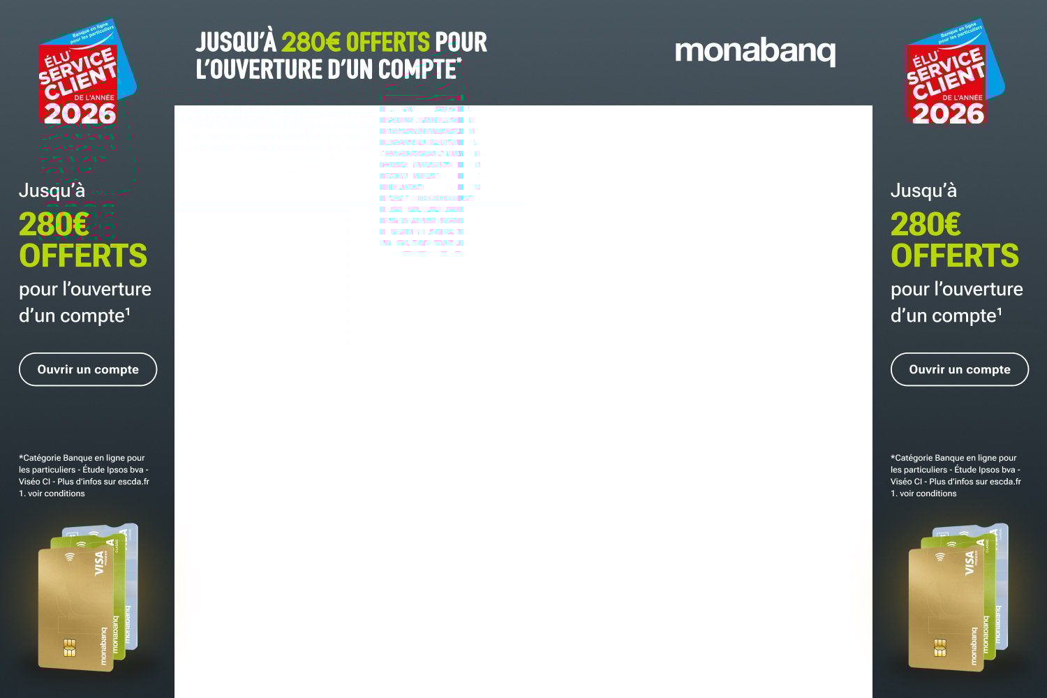 Jusqu'à 280 € offerts pour l'ouverture d'un compte Monabanq