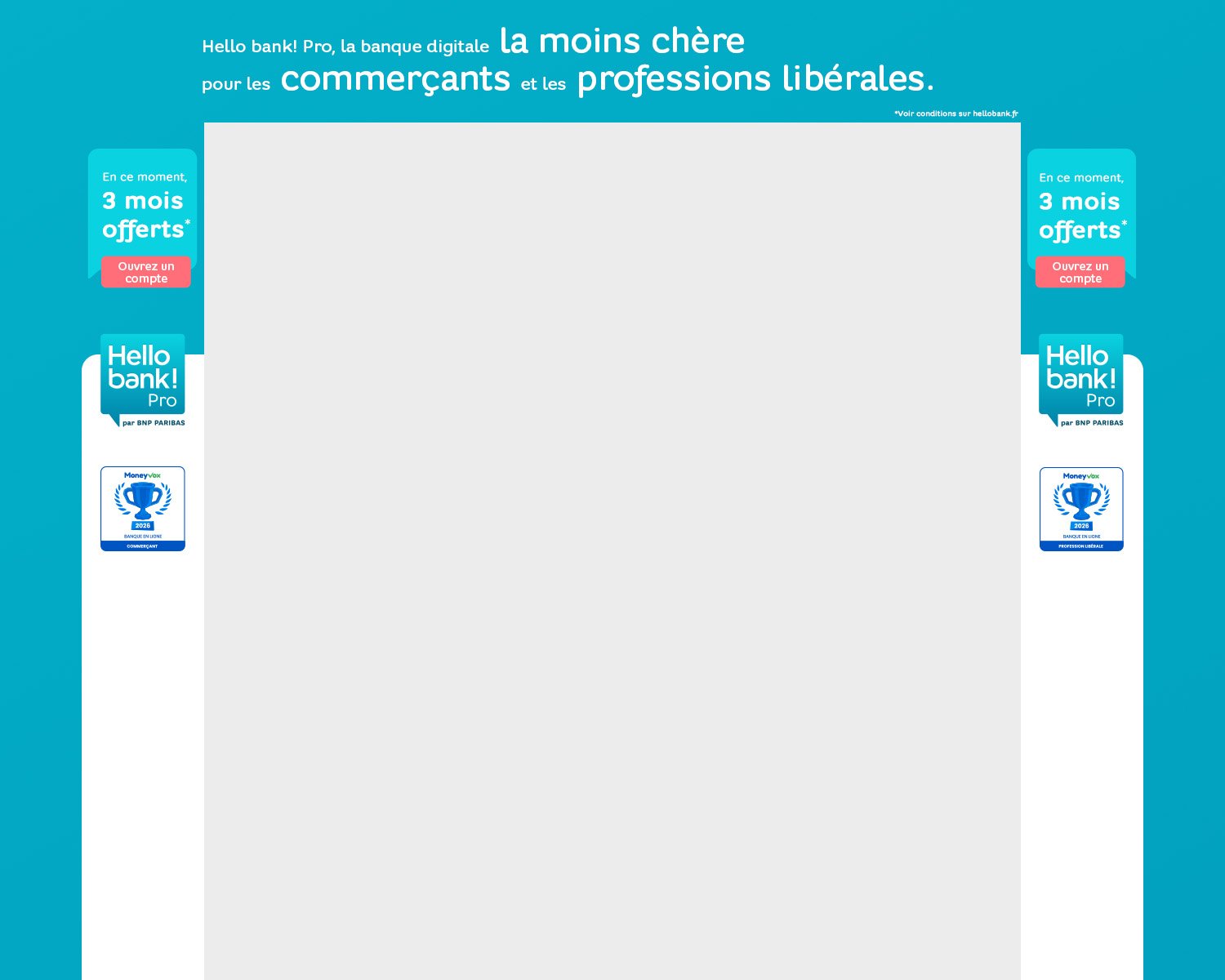 3 mois offerts avec Hello bank ! Pro