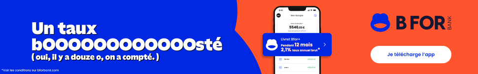 Livret BforBank 2,1% pendant 12 mois