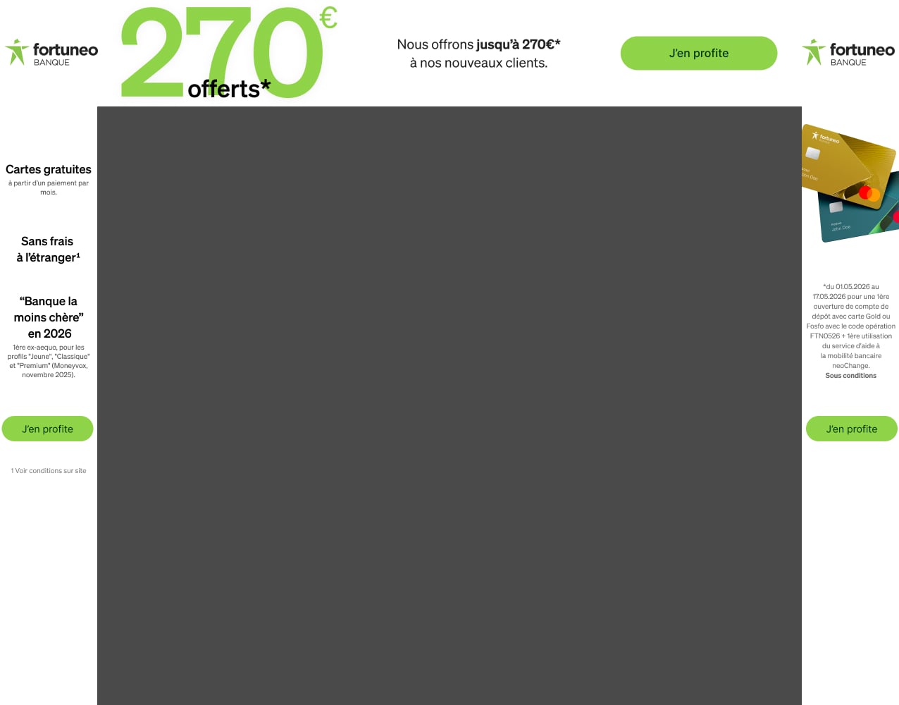 Prime de bienvenue Fortuneo : 270� offerts