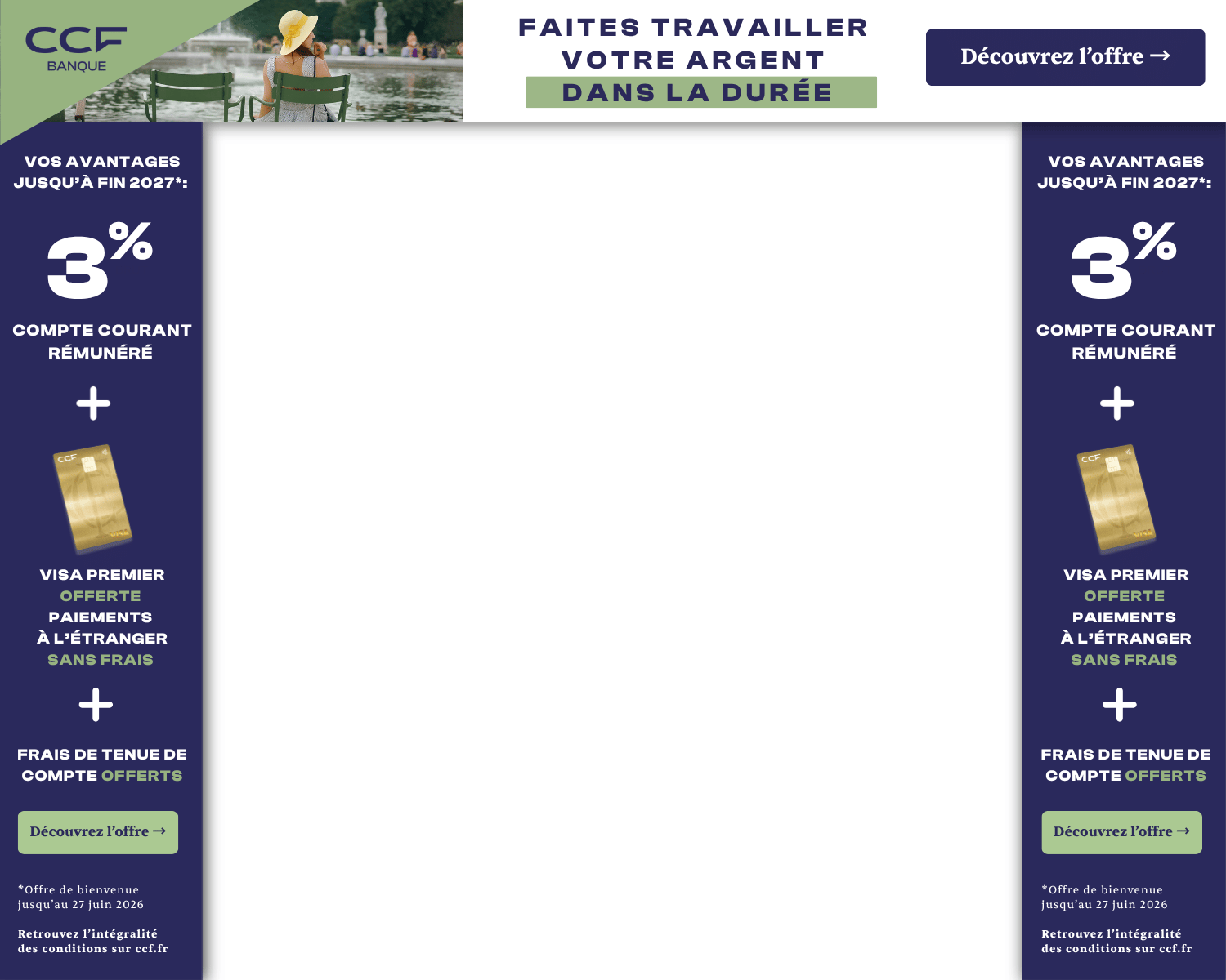 Visa Premier offerte chez CCF