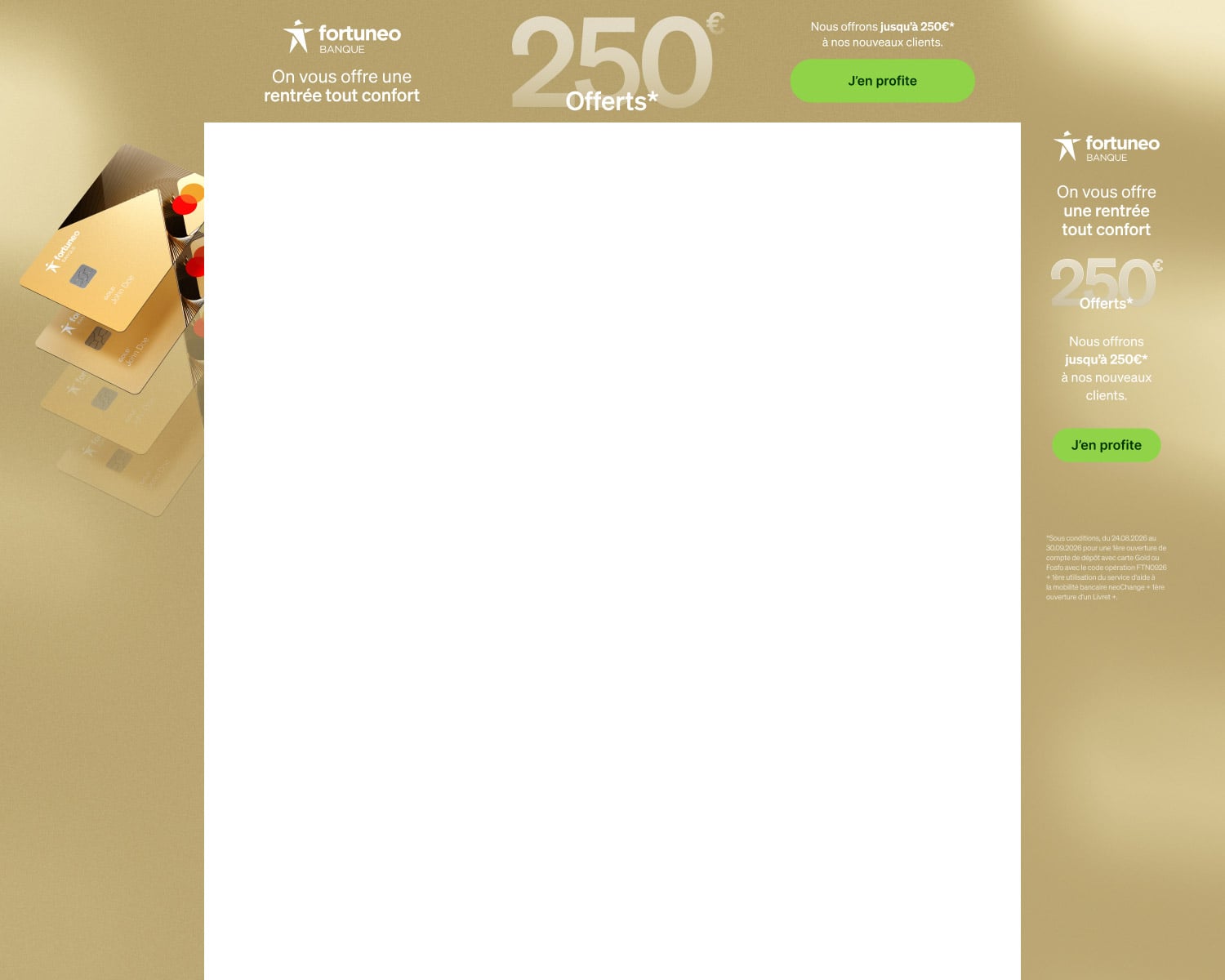 250� offerts chez Fortuneo